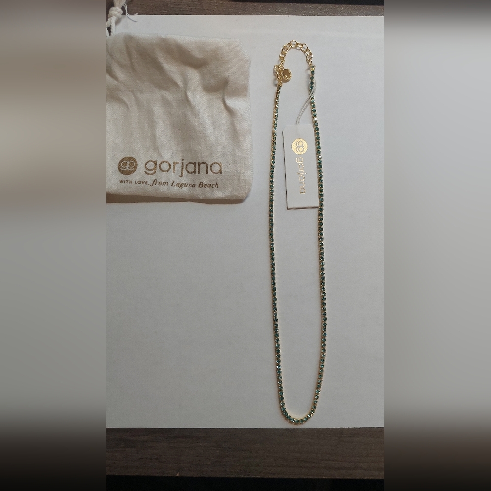 Gorjana Gold and Green Necklace